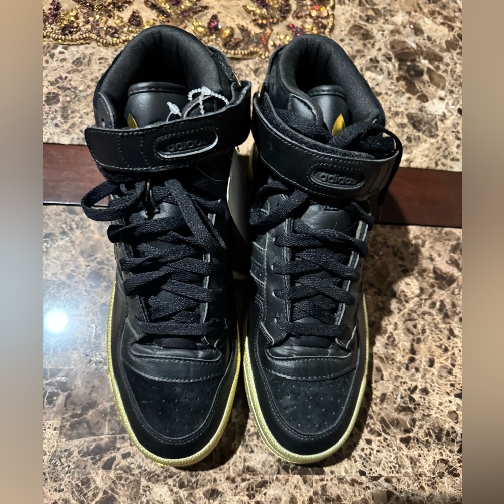 Men Black and Gold Adidas Sneakers